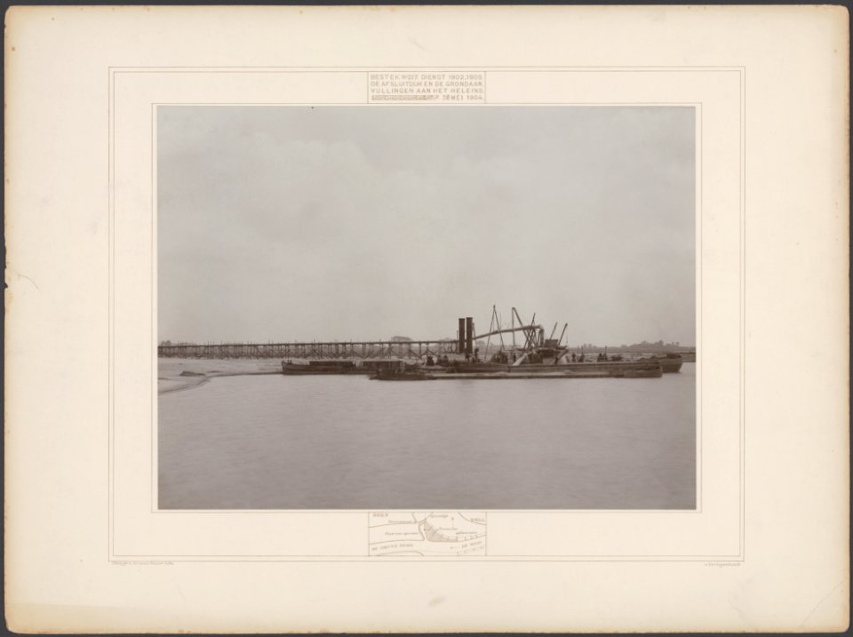 Bestek no. 217, dienst 1902-1905. De afsluitdijk en de grondaanvullingen aan de , Bestanddeelnr 204