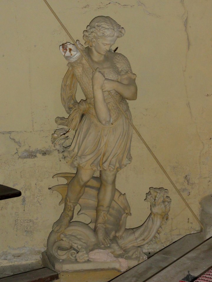 Bernières (Seine-Mar.) église, statue 10 Saint Georges et le dragon