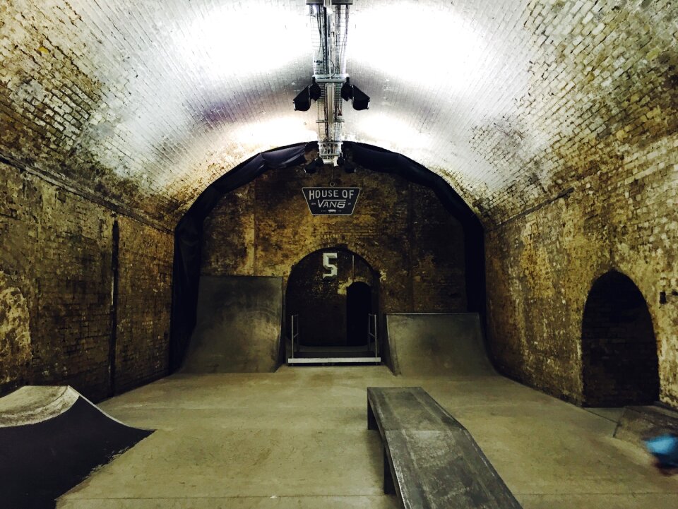 Skateboarding track cove vault