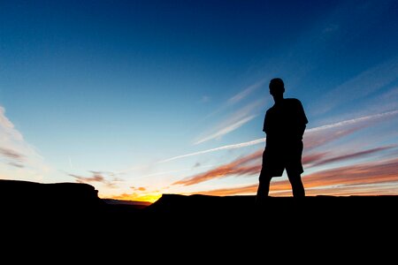 Male figure backlight photo