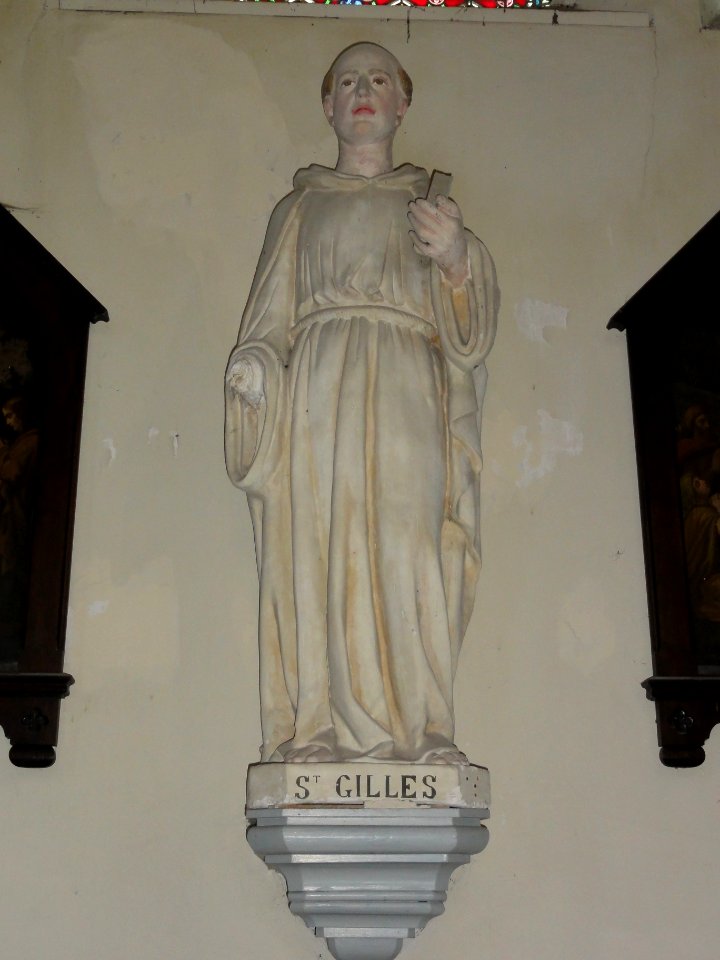 Bernières (Seine-Mar.) église, statue 18 Saint Gilles