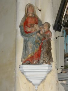 Bernières (Seine-Mar.) église, statue 14 Sainte Anne et Maria