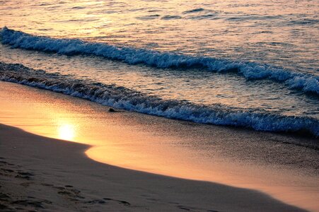 Sand reflection sunset photo