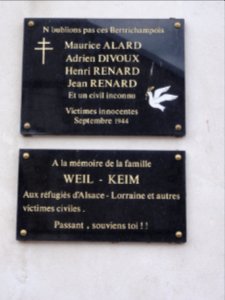 Bertrichamps (M-et-M) église, plaques victimes de guerre