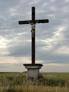 Berrieux (Aisne), croix de chemin D18, sud