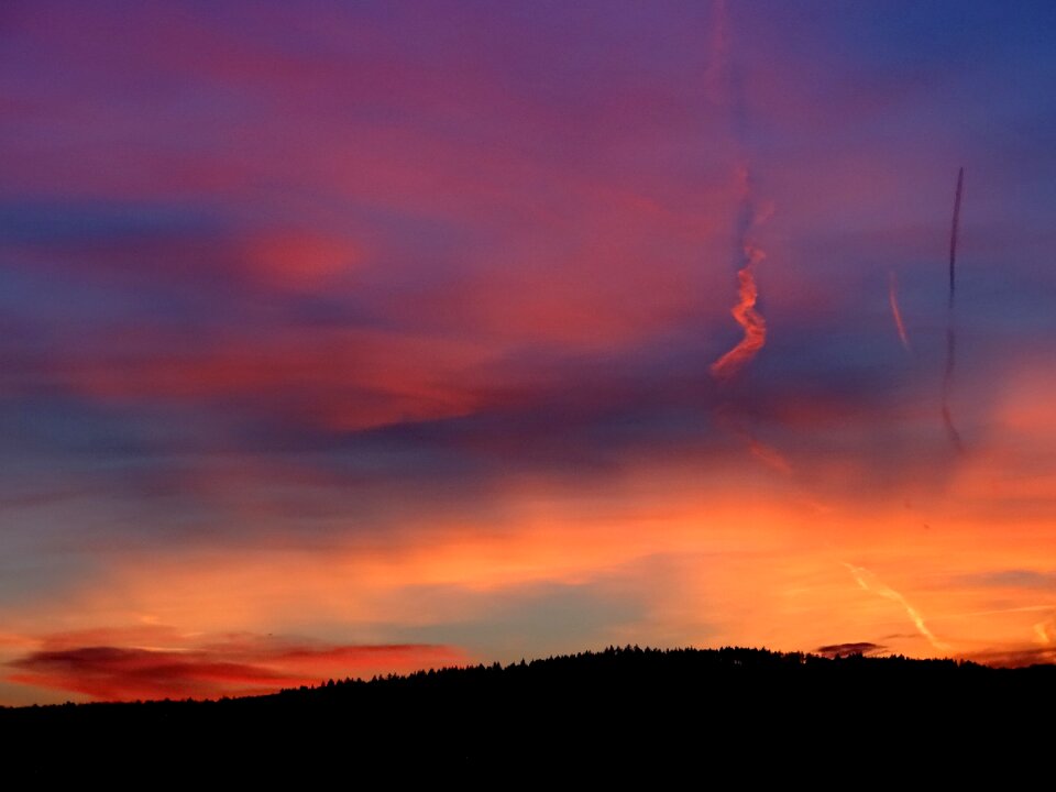 Afterglow clouds sky