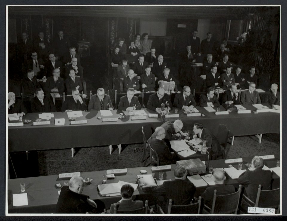 Benelux-conferentie in Den Haag van 10 tm 12 maart 1949. De Belgische delegatie, Bestanddeelnr 121-0389
