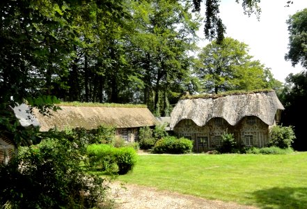 Bertreville (Seine-Mar.) hameau Le Beauclair, ferme à toits de chaume (02)