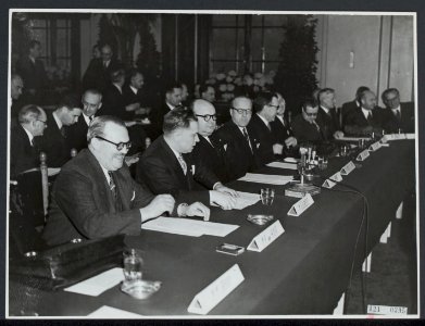 Benelux-conferentie in Den Haag van 10 tm 12 maart 1949. De Belgische delegatie, Bestanddeelnr 121-0395