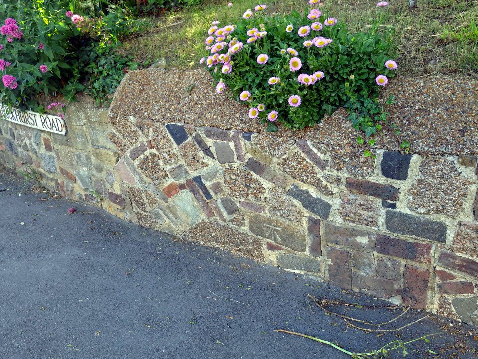 Benchmark, Wall, Rayford Court, Buckhurst Road, Bexhill (2)