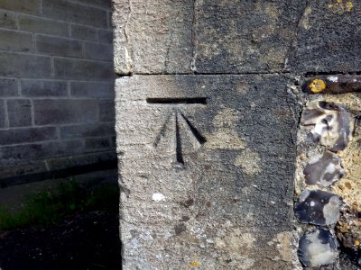 Benchmark, St Peter's Church, Church Road, Bexhill