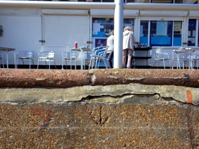 Benchmark, Sea Wall, Sovereign Light Cafe, Bexhill
