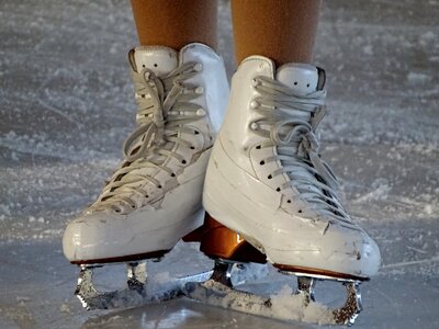 Ice rink skid shoelace photo