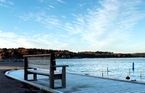 Bench on a jetty in Govik photo