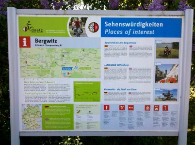 Bergwitz - Infotafel D3 D-Route 3 mit Sehenswürdigkeiten 2016