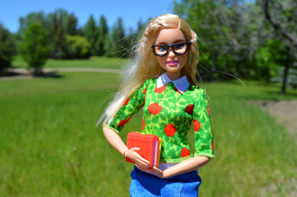 Glasses blonde student