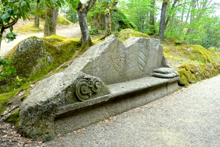Bench with pillows - Parco dei Mostri - Bomarzo, Italy - DSC02622