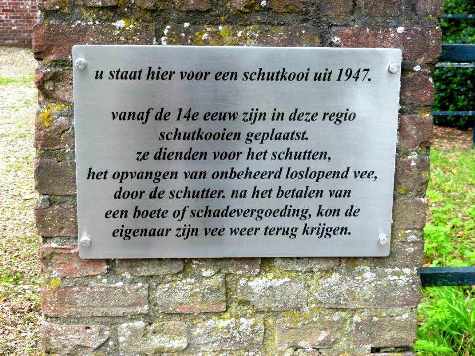 Berghem (Oss, NL) Schutkooi Broekstraat bij hoek burg.v.Erpstraat, infobord