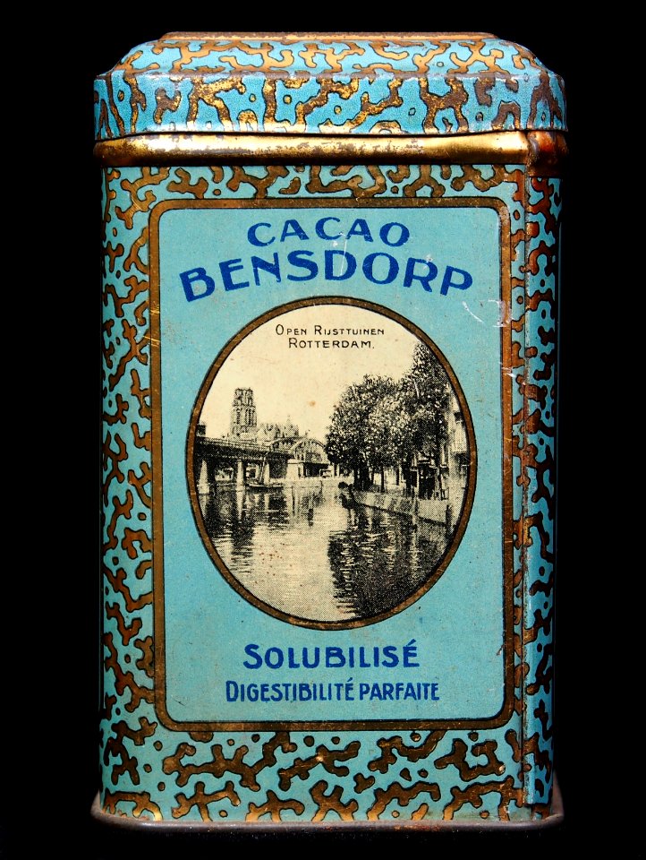 Bensdorp cacao blikje met afbeeldingen van Rotterdam, foto4