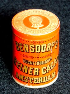 Bensdorps leight loslicher Reiner Cacao Amsterdam, oranje rond blikje, foto1