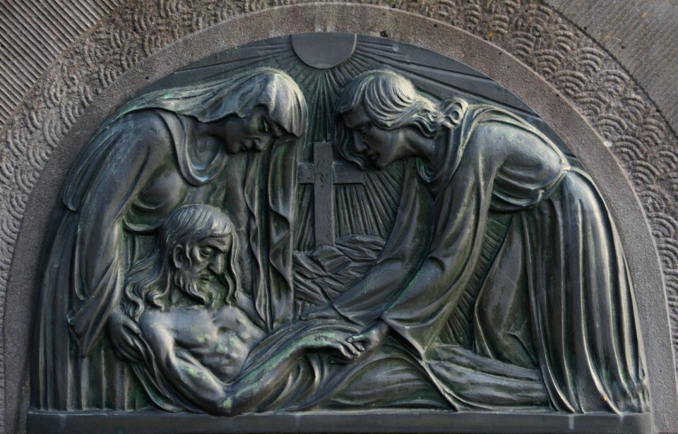Mourning good friday grave resignation