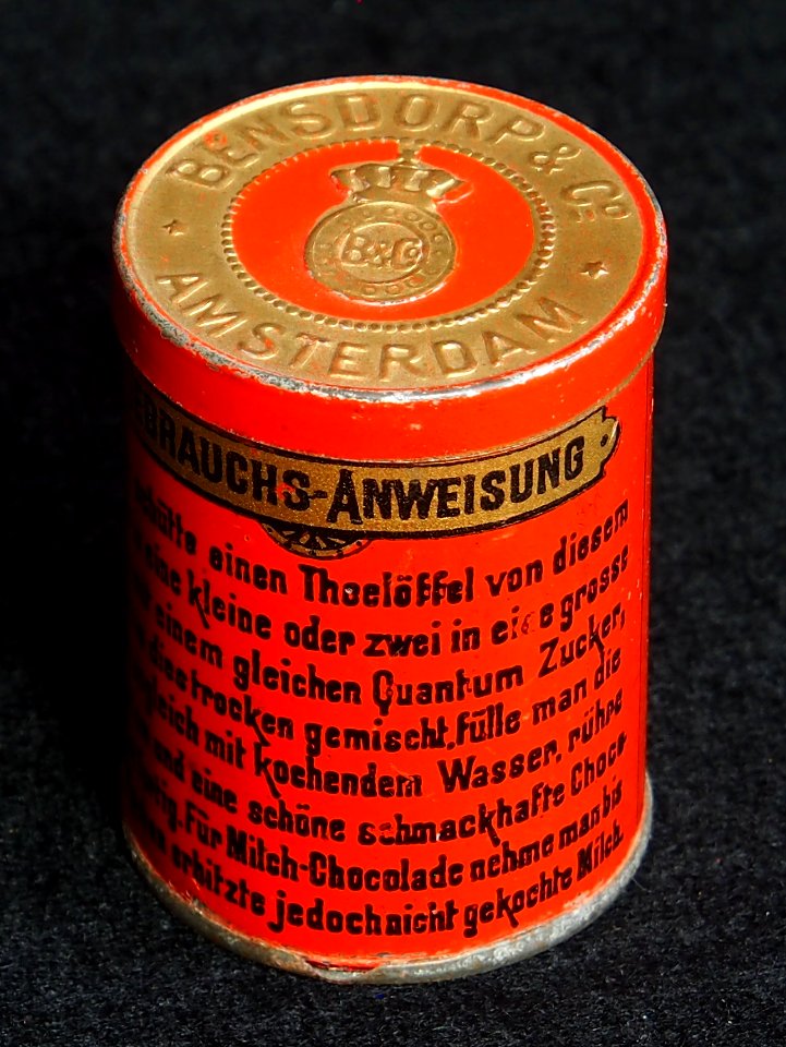 Bensdorps leight loslicher Reiner Cacao Amsterdam, oranje rond blikje, foto2