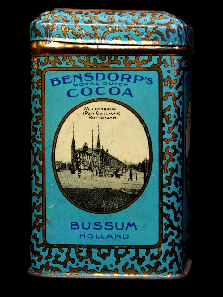 Bensdorp cacao blikje met afbeeldingen van Rotterdam, foto1