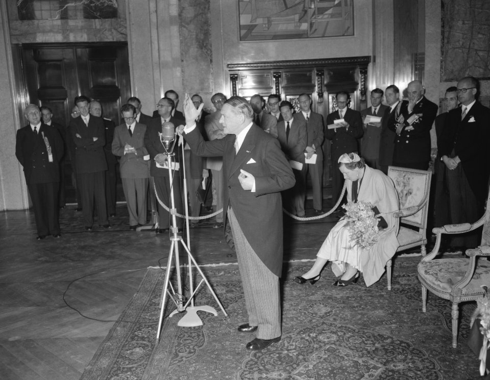 Bezoek President Coty aan Rotterdam, ontvangst Stadhuis, Bestanddeelnr 906-6159