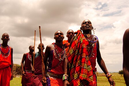 Men africa red clothes
