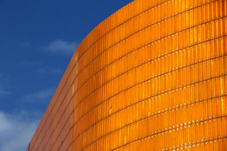 Orange blue sky sculpture