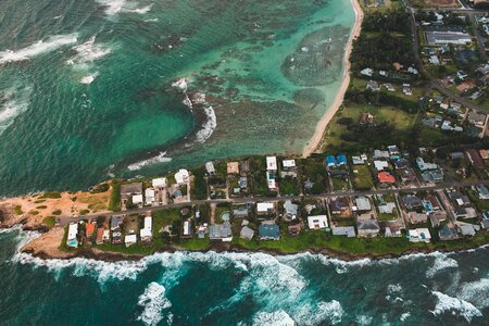 Community aerial seaside photo
