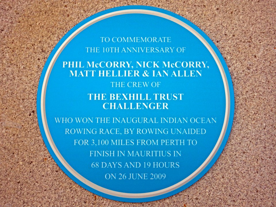 Bexhill Trust Challenger plaque, Boathouse, Marina Court Avenue, Bexhill