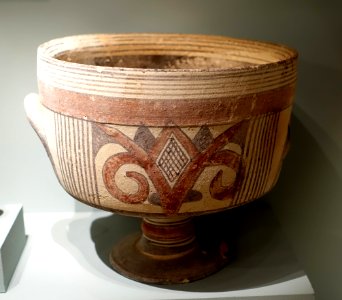 Bichrome vessel, Cypriot, Cypro-Archaic I, c. 750-600 BC, terracotta - Middlebury College Museum of Art - Middlebury, VT - DSC07988