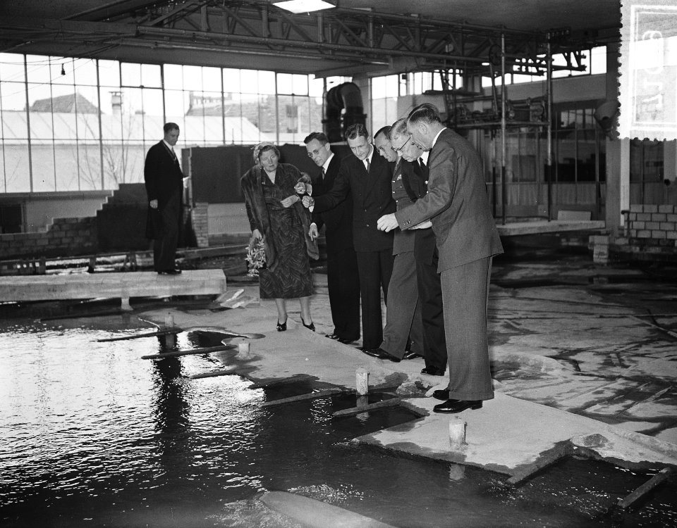Bezoek Zweedse Koningspaar Amsterdam, tweede dag, bezoek Waterbouwkundig Laborat, Bestanddeelnr 907-1009