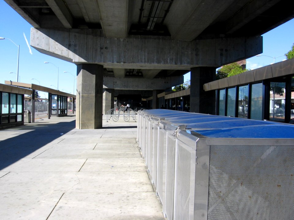 Bicycle lockers at El Cerrito del Norte station, October 2012