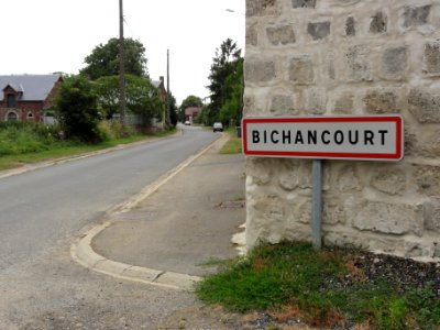 Bichancourt (Aisne) city limit sign