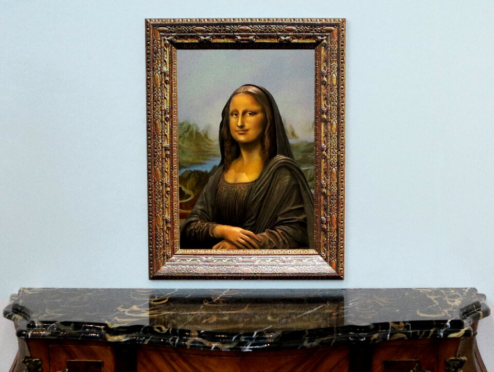 Painting mona lisa frame