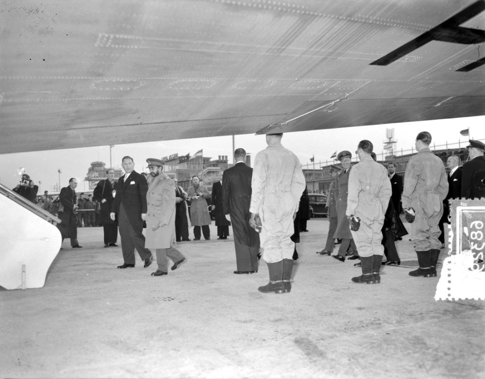 Bezoek Schiphol van Keizer Haile Selassie van Ethiopië, Bestanddeelnr 906-8329