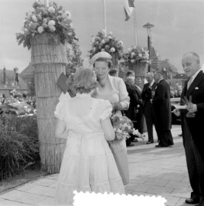 Bezoek koningin Juliana aan Delft bij de Van de Wouden Stichting, Bestanddeelnr 907-3516