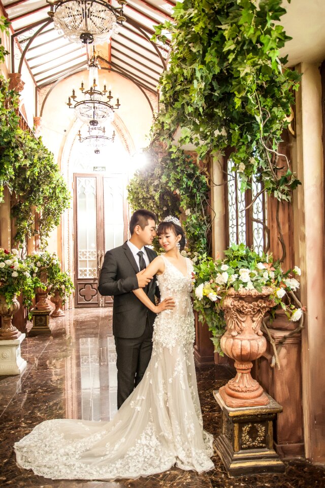 On white dress bride