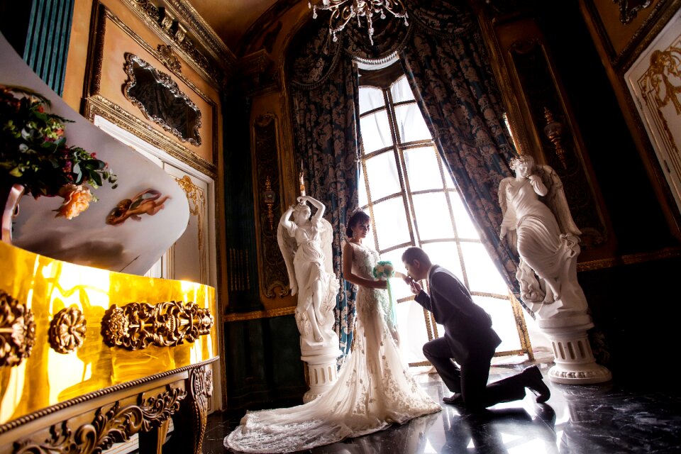 On white dress bride