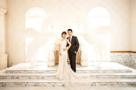 On white dress bride