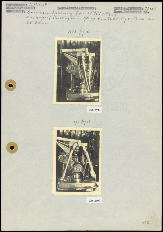Beveiliging van excenterpersen, Bestanddeelnr 256-2599