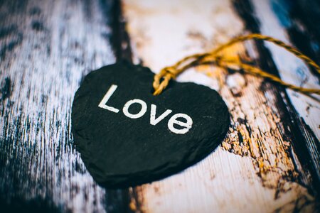 Text wooden love