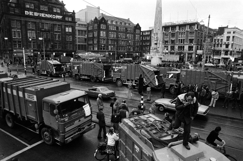 Betogingen, stakingen, blokkades, reinigingsdiensten, vrachtwagens, Bestanddeelnr 932-4396