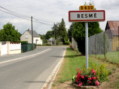 Besmé (Aisne) city limit sign