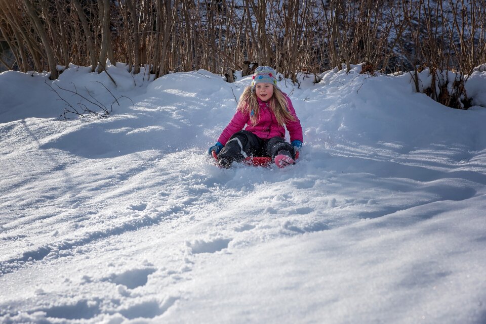 Girl winter snow photo