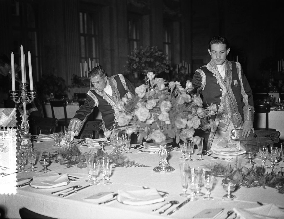 Bezoek Franse president en mevrouw Coty aan Amsterdam, tafels Koninklijk Paleis , Bestanddeelnr 906-6103