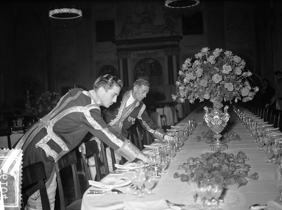 Bezoek Franse president en mevrouw Coty aan Amsterdam, tafels Koninklijk Paleis , Bestanddeelnr 906-6104