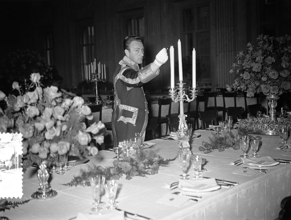 Bezoek Franse president en mevrouw Coty aan Amsterdam, tafels Koninklijk Paleis , Bestanddeelnr 906-6105